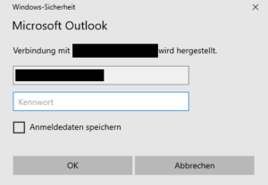 Outlook Passwort abfrage