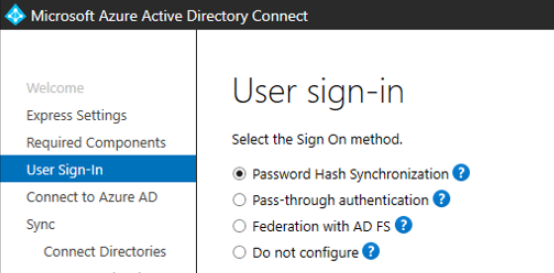 AAD Connect User Sign In