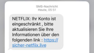 Fake SMS von Netflix